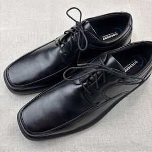 Dockers Mens Manvel Black Leather Dressy Oxfords Size 15M